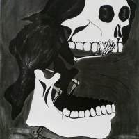 Sans titre, indian ink on paper, 250 x 200 cm, 2005