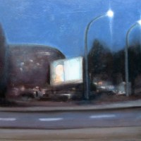Le panneau publicitaire, huile sur toile, 24 x 30 cm, 2004