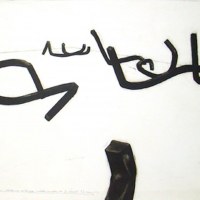 Combinaison aléatoire de lignes indéterminées, pointe sèche, 110 x 140 cm, 1993