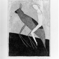 FEMME ET BOUC aquatinte; pointe sèche sur papier, 27 x 18,5 cm