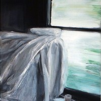 Fenêtre, huile sur toile