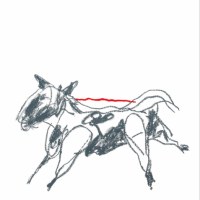 Grey dog, huile sur papier, 110 x 73 cm