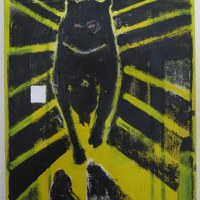 La panthère au carré blanc, huile sur toile, 30 x 24 cm
