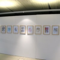 Vue de l'exposition: Aurélie William levaux, Menses ante Rosam, broderie