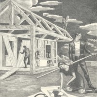 La construction, 28 x 35 cm, 2019