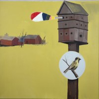 Nichoir, 100 x 100 cm, huile sur toile, 2019