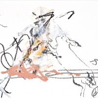 Rabbit, huile sur papier, 55 x 73 cm