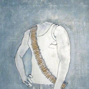 Chopped head, broderie sur dessin