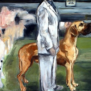 Chiens, huile sur toile