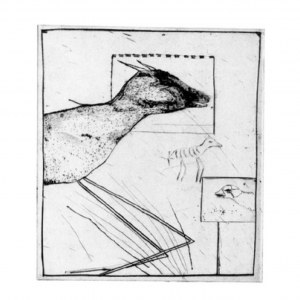 Chris Delville, Mystical lamb pointe sèche, 2002. 9,8 x 11.