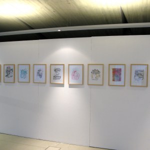 Vue de l'exposition: Aurélie William levaux, Menses ante Rosam, broderie