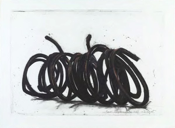 Quatre lignes indéterminées, techniques mixtes, 117.5 × 159.4 cm, 2014