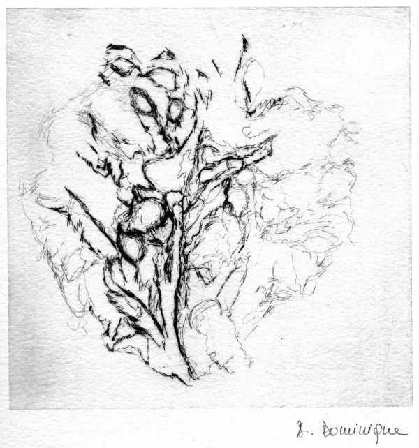 Sans titre, gravure à la pointe sèche