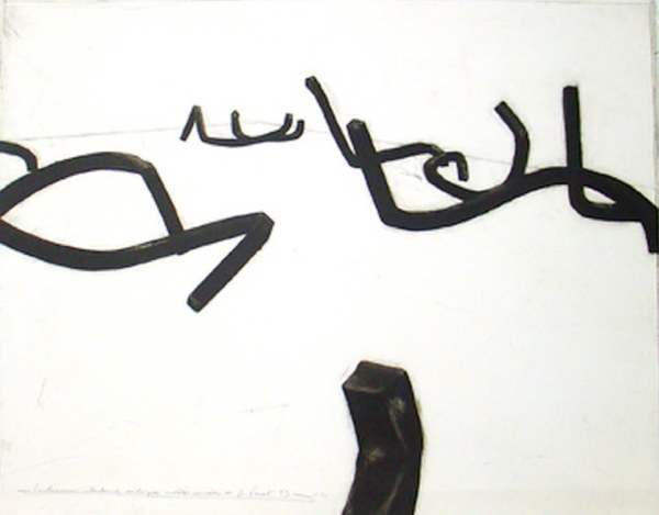 Combinaison aléatoire de lignes indéterminées, pointe sèche, 110 x 140 cm, 1993