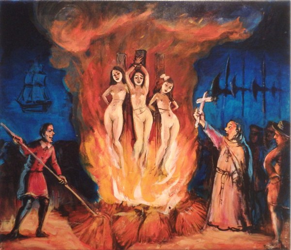 Burning at the stake, 70 x 60 cm, acrylique sur toile
