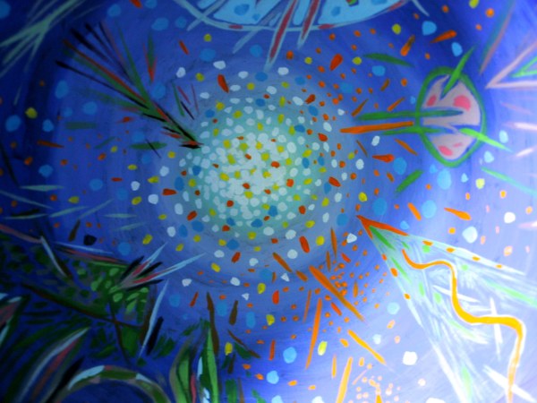 Univers interne, 20 x 20 x 20 cm, bois polychrome,acrylique, 2004