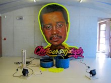 Johan Muyle, Chacun son destin, 1997, Huile sur toile marouflée sur panneau, installation, 295 x 255 x 150 cm